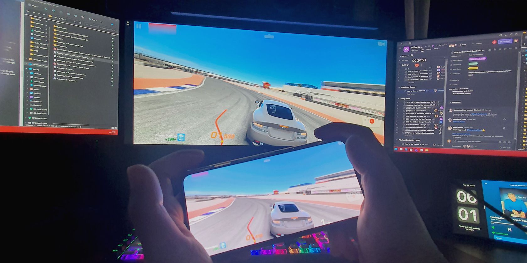 Casting Real Racing 3 from the Redmagic 7S Pro to a PC monitor