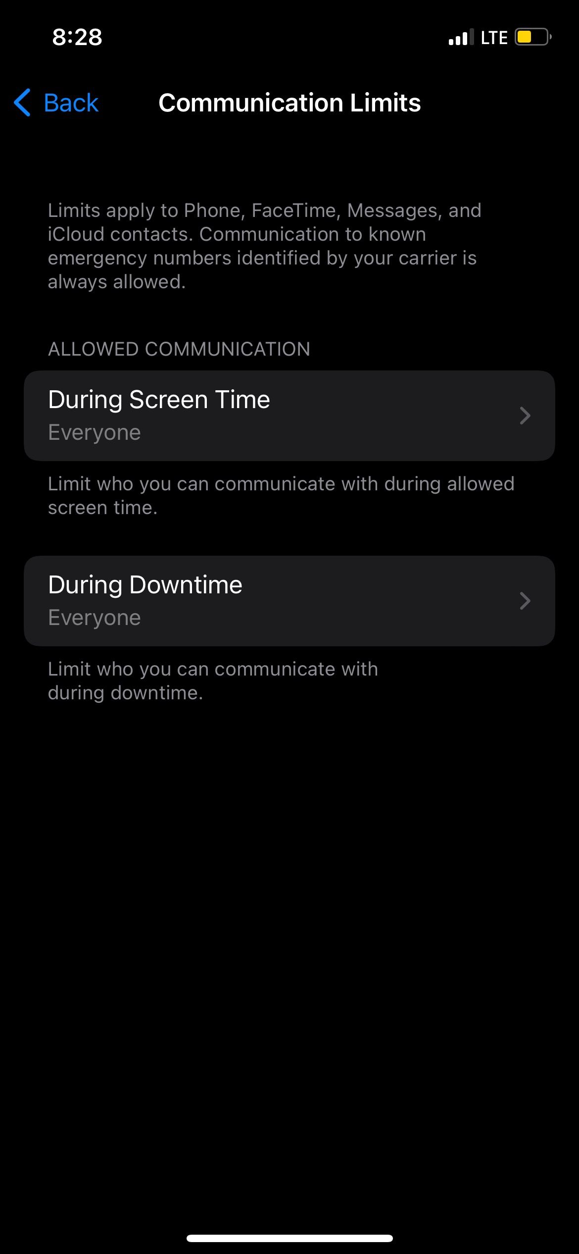 Communication Limits iPhone