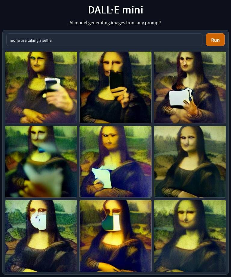 DallE Mini Mona Lisa Selfie