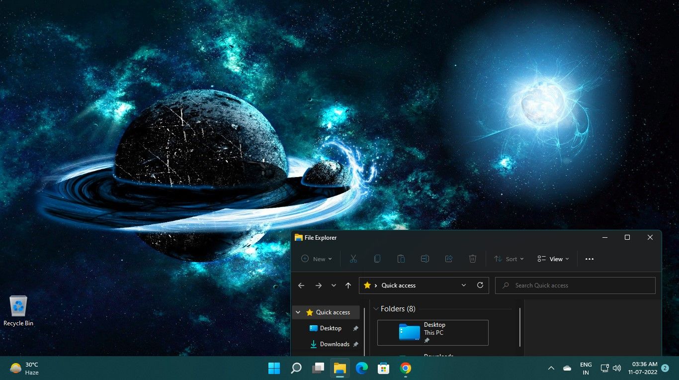 Dark Space Theme for Windows 11