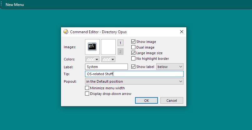 Dopus New Menu Editing Command Editor Label And Tip