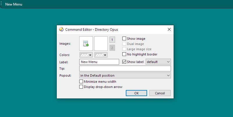 Dopus New Menu Editing Command Editor