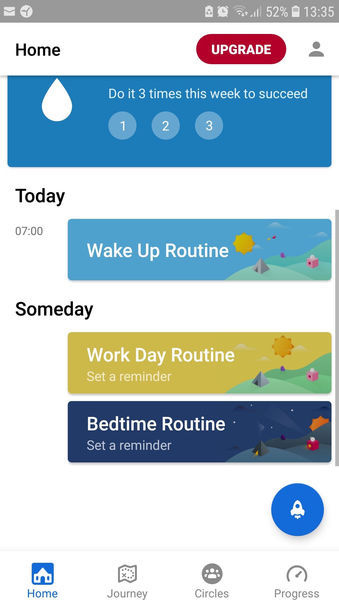Fabulous Daily Routine Planner mobile app home