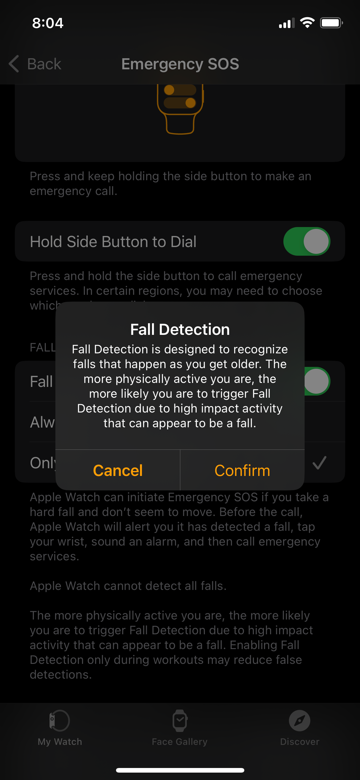Fall Detection Message iPhone
