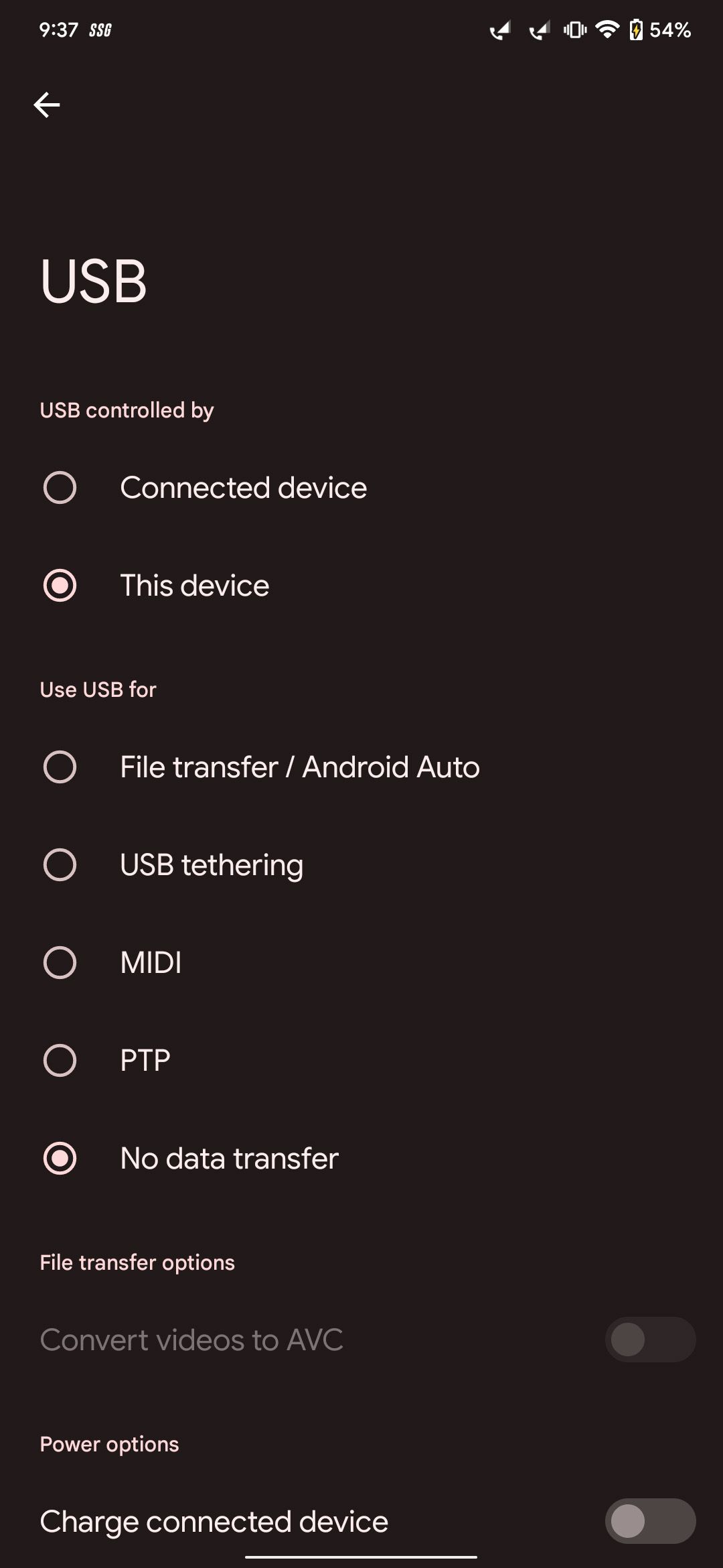Recursos que podem ser usados ​​via USB