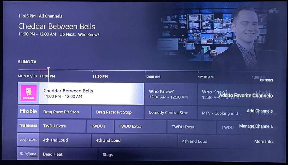 Fire TV Add to favorite live TV channels