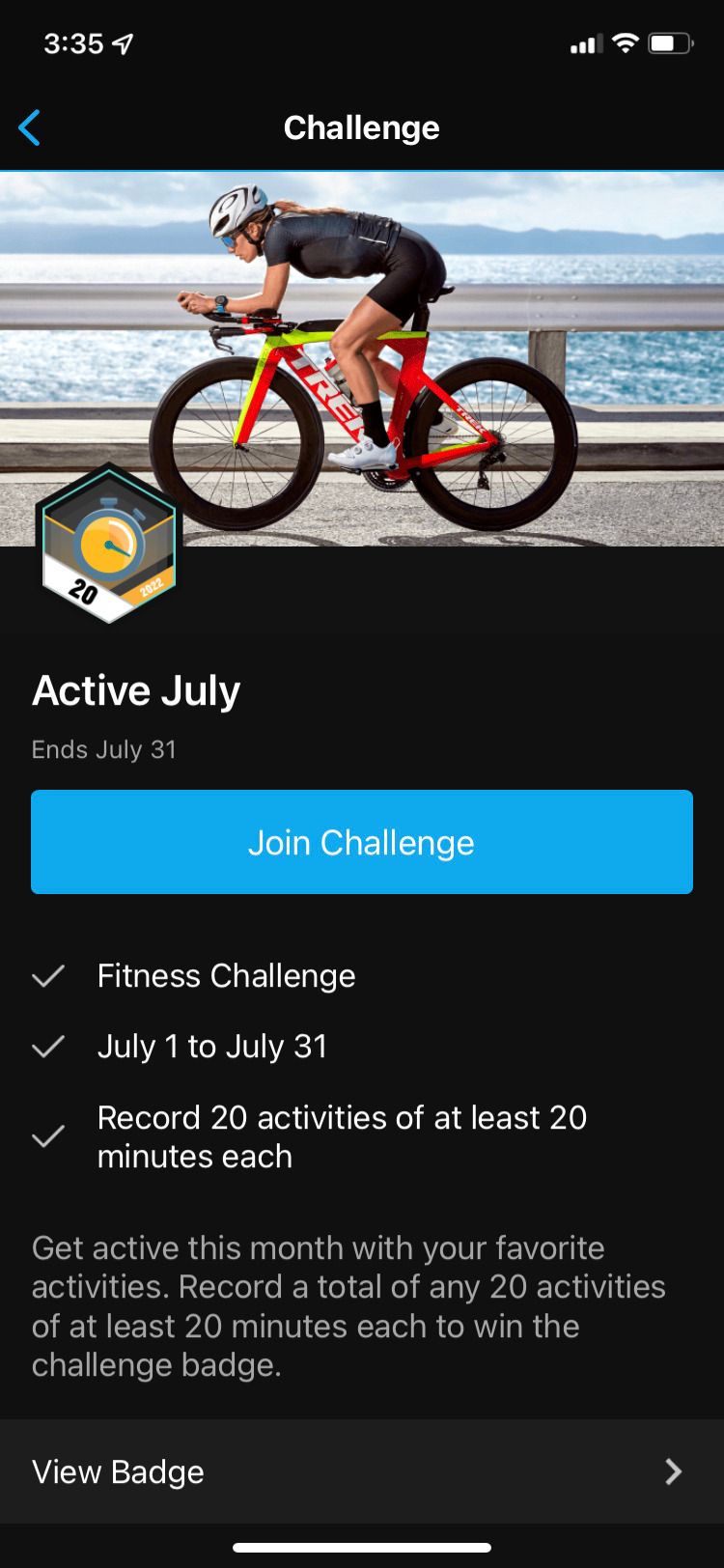 Garmin Connect App Active July Challenge