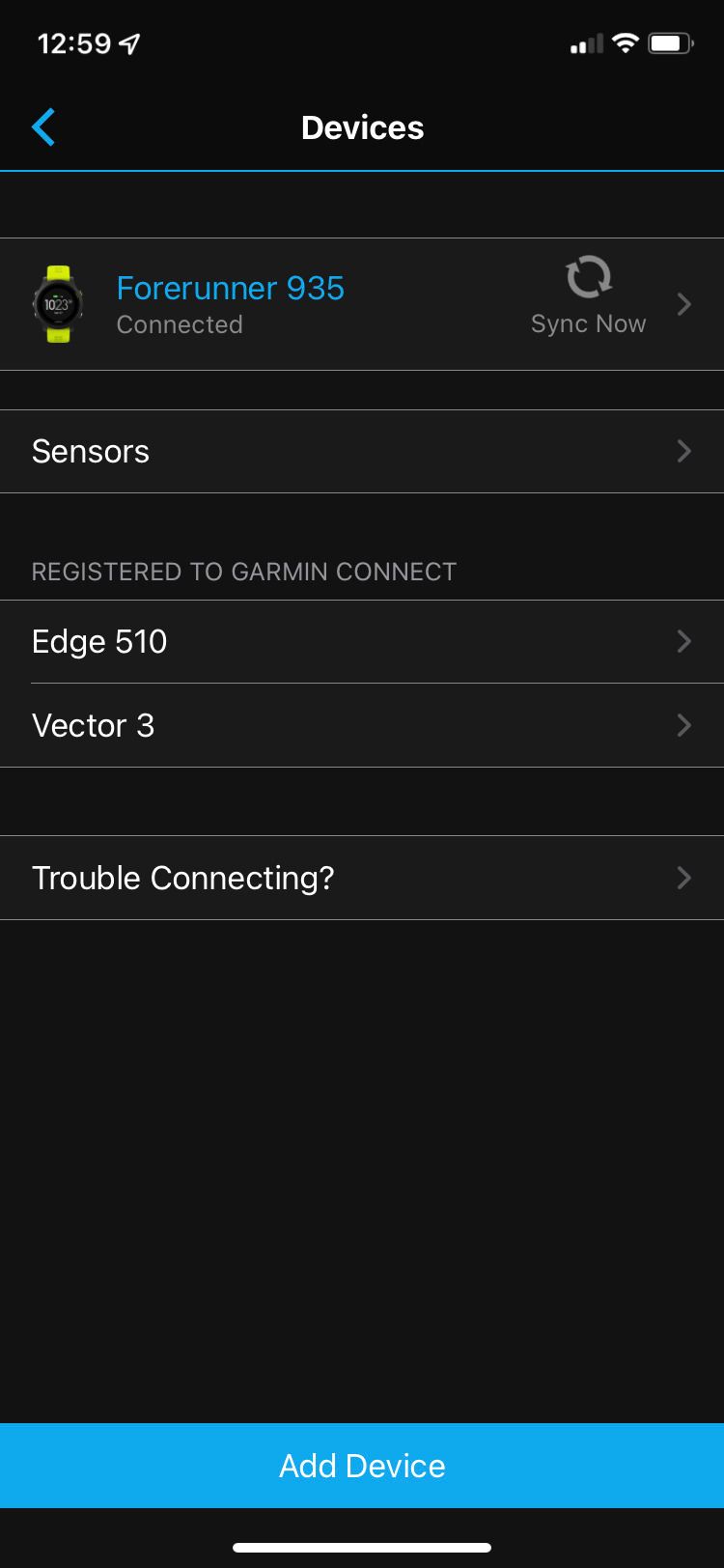 Garmin Connect App Devices
