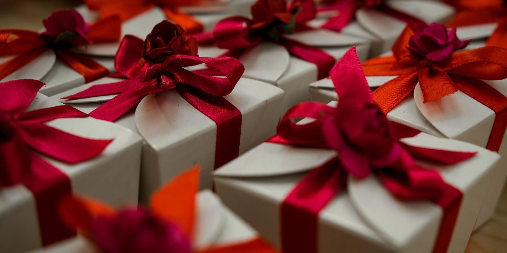 Gift Boxes With Red Ribbon