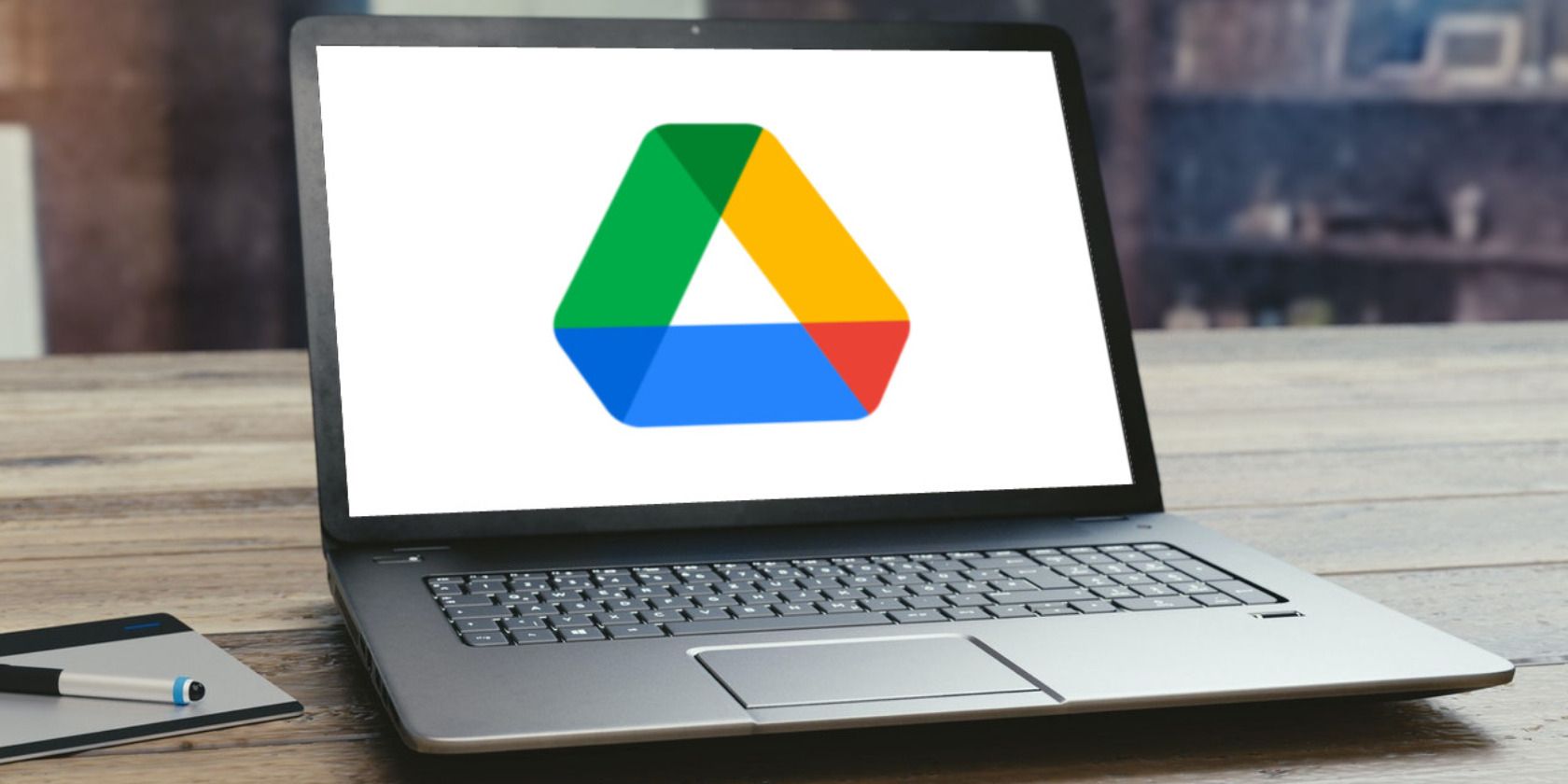 Google Drive logo on laptop screen