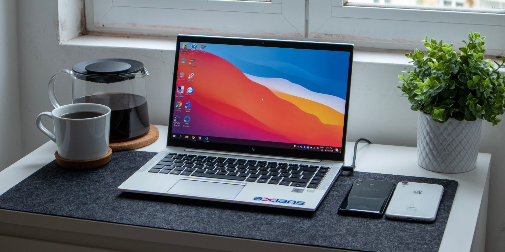 HP laptop on desk