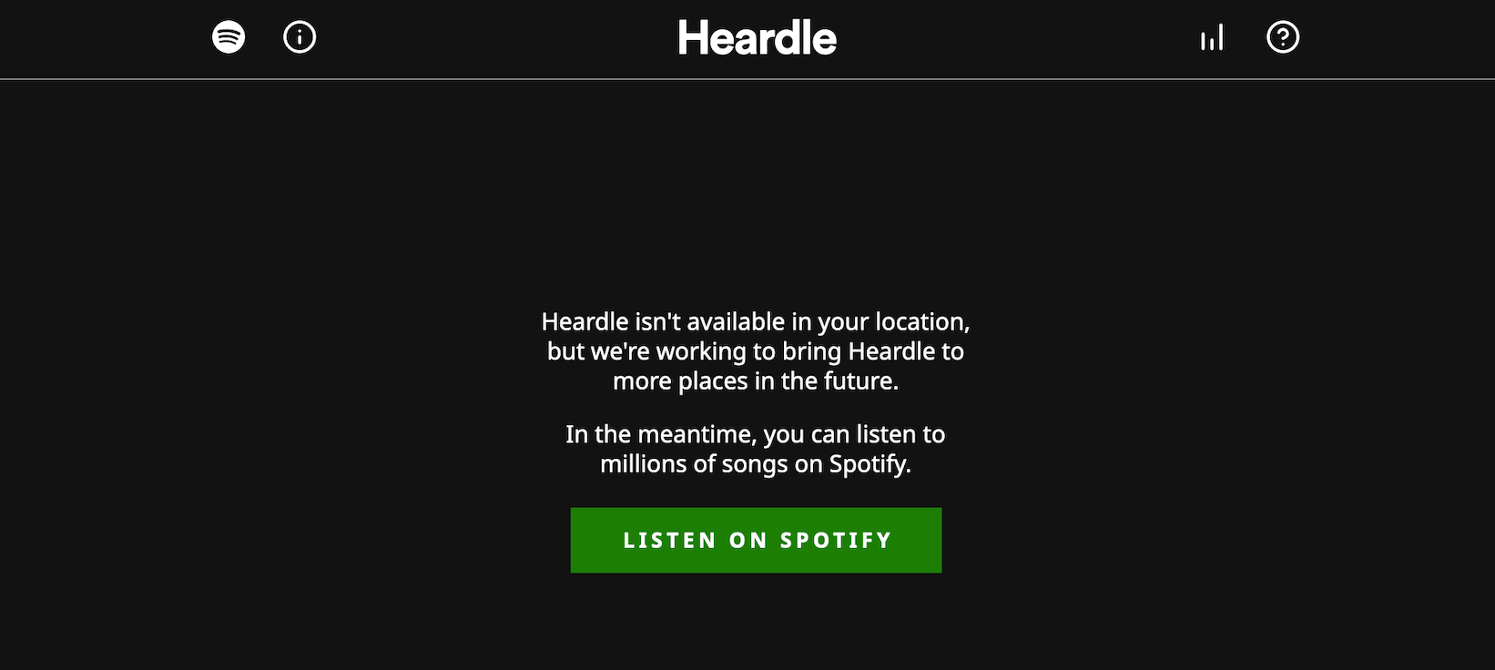 Heardle isn't available in your location