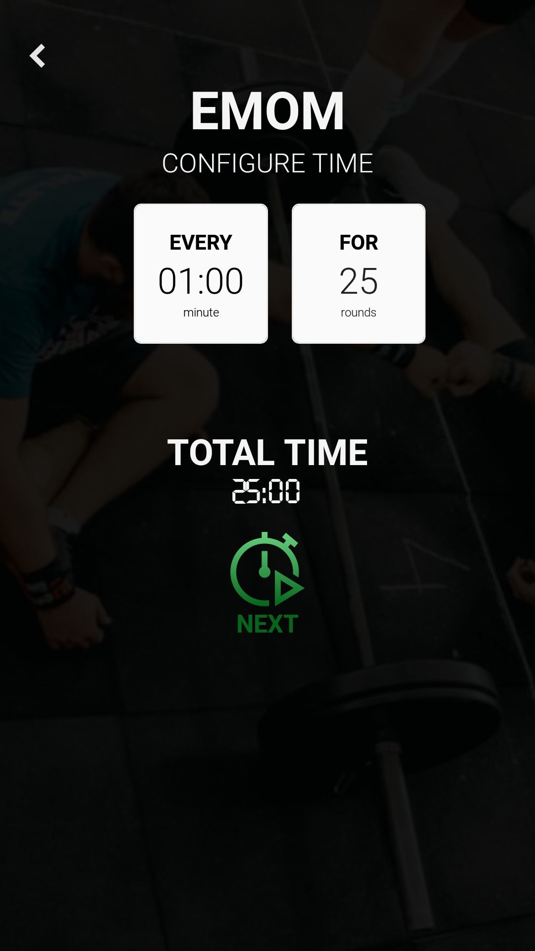 Hero Timer mobile exercise app EMOM