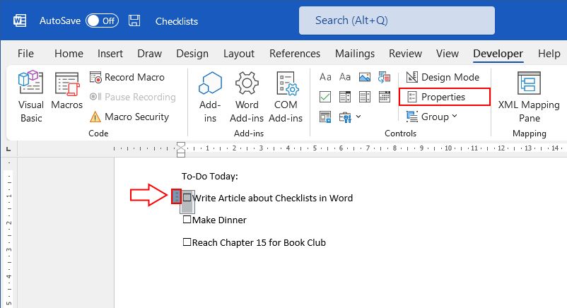 How to Change Checklist Control in Microsoft Word