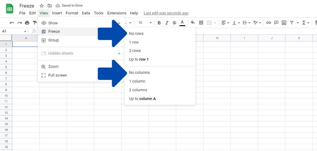 How to Unfreeze Columns and Rows in Sheets