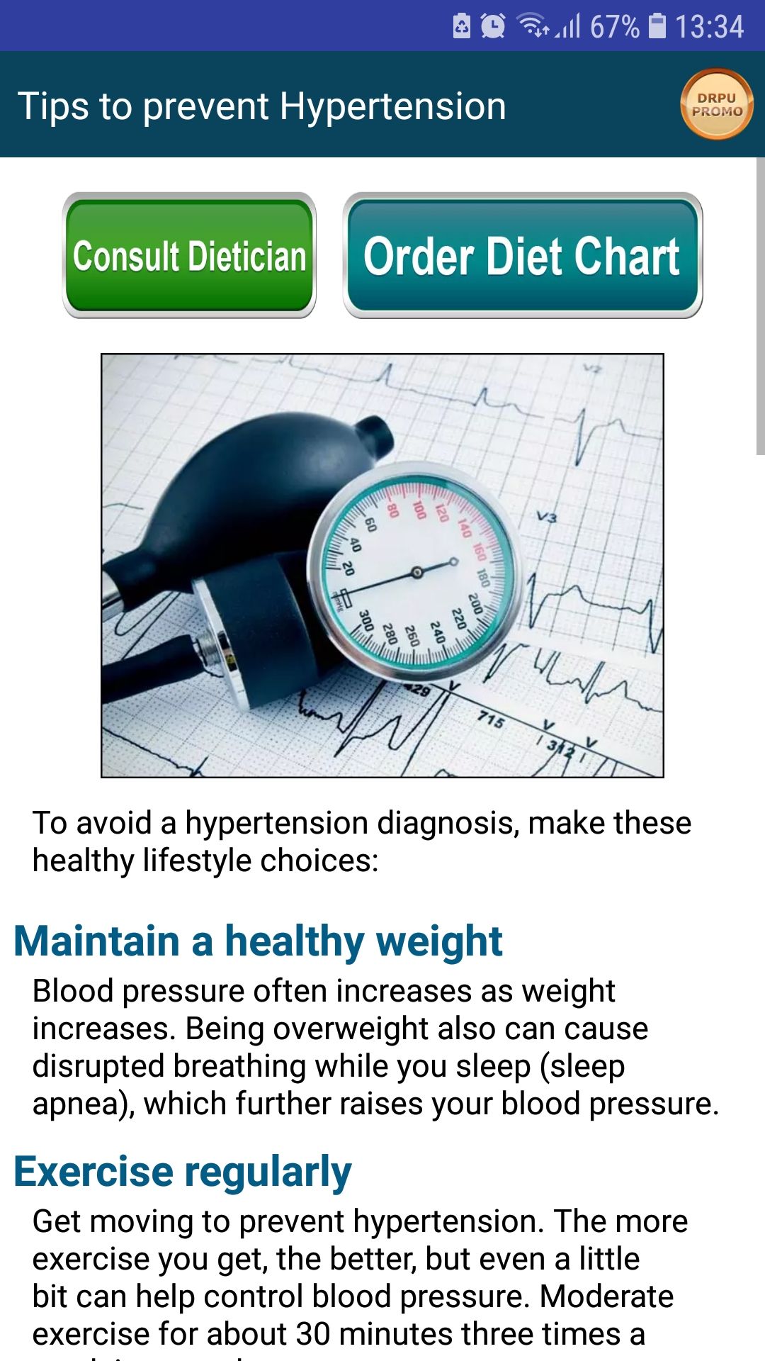 High Blood Pressure Diet Tips mobile app