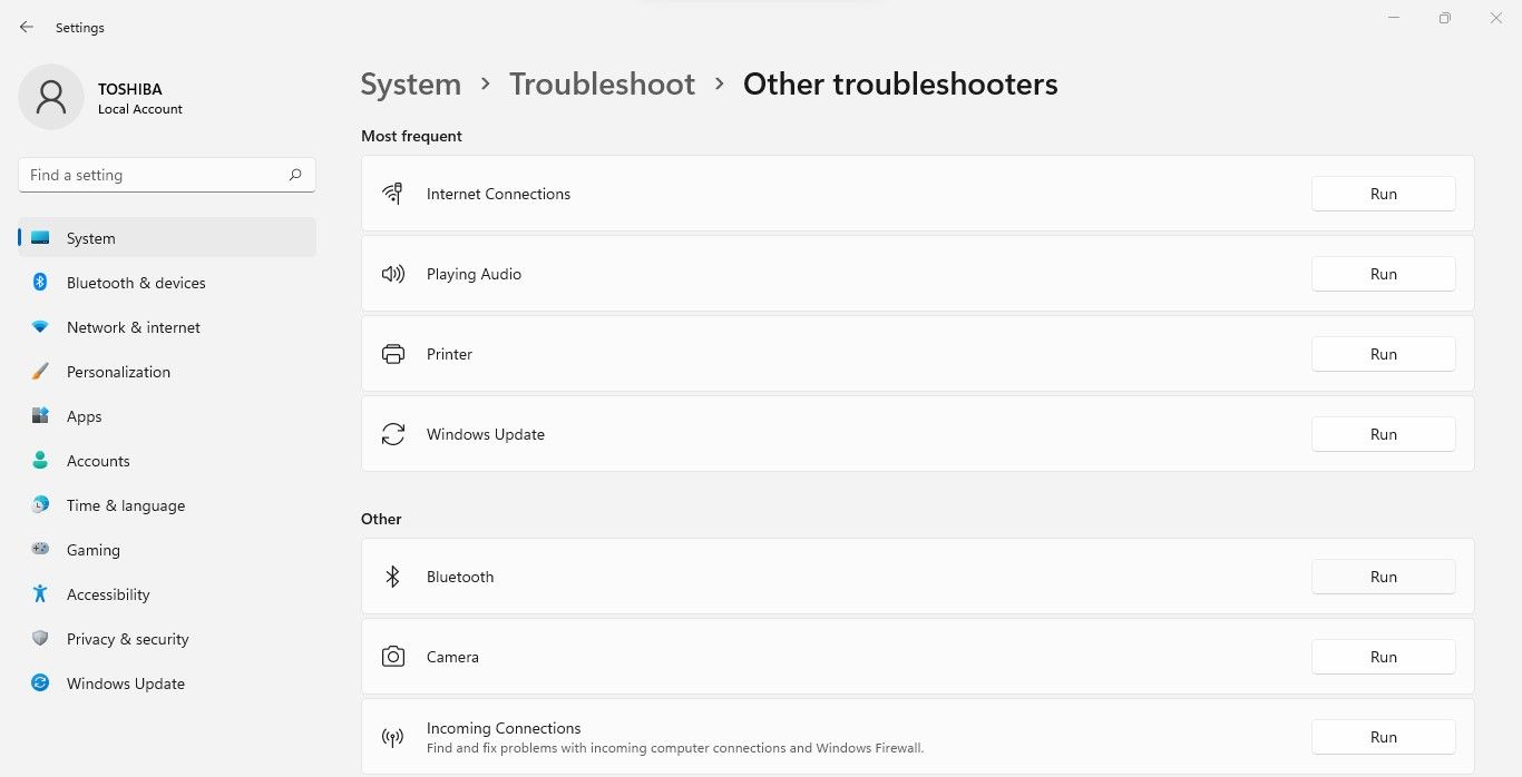 Running Bluetooth Troubleshooter to Detect Issues Automatically in Windows 11