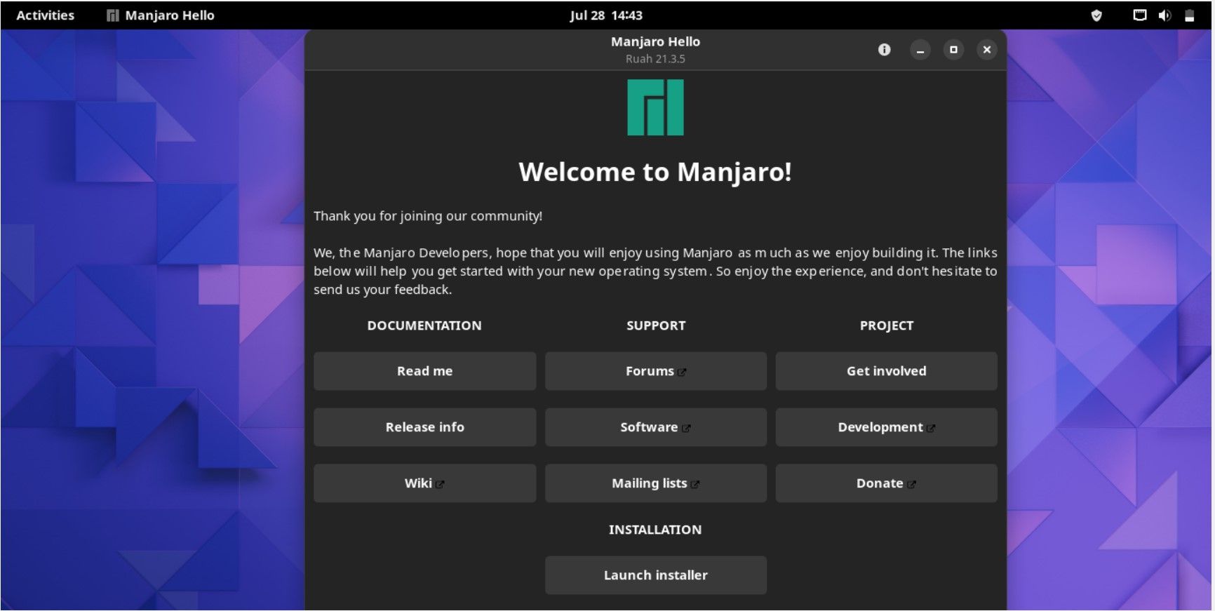 Installer را برای Manjaro Linux راه اندازی کنید