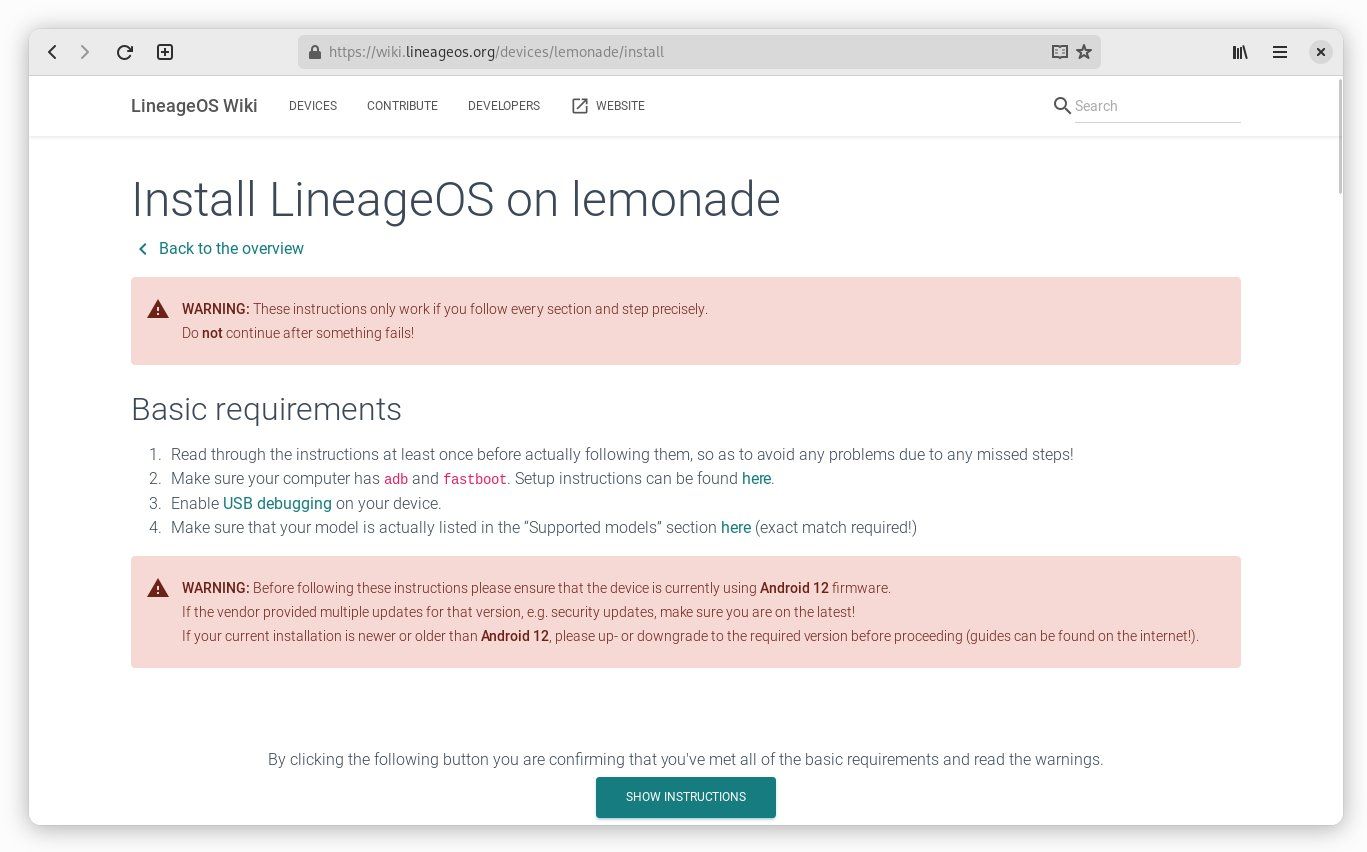 LineageOS-Device-Installation-Website-GNOME-Web
