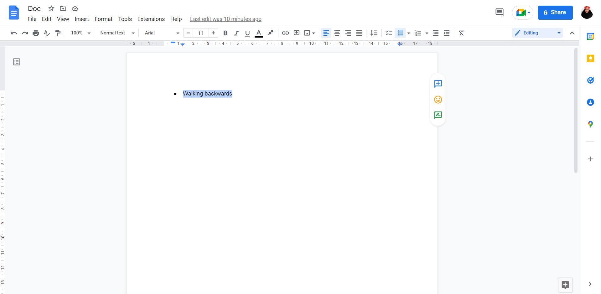 Text in Google Docs file