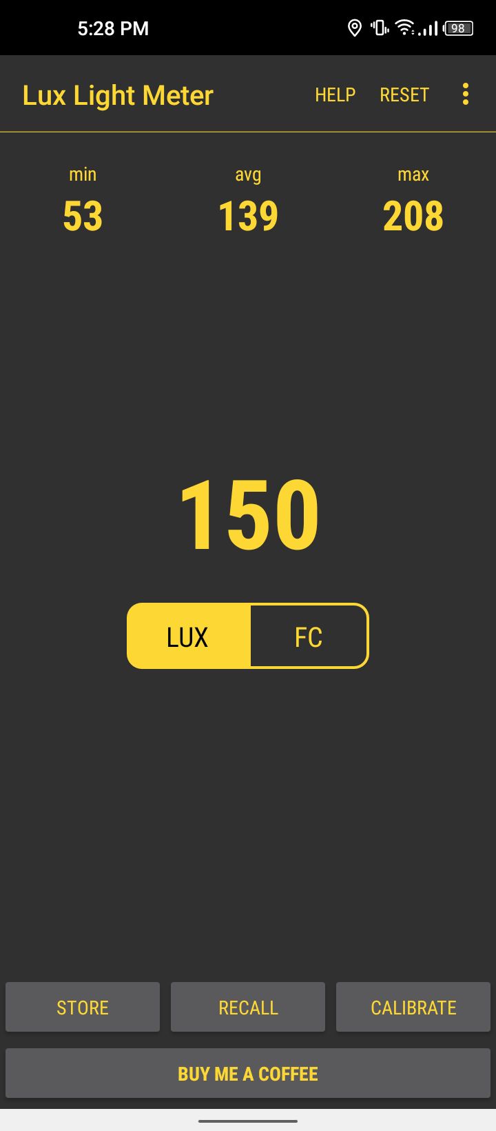 Lux Light Meter Pro - Home