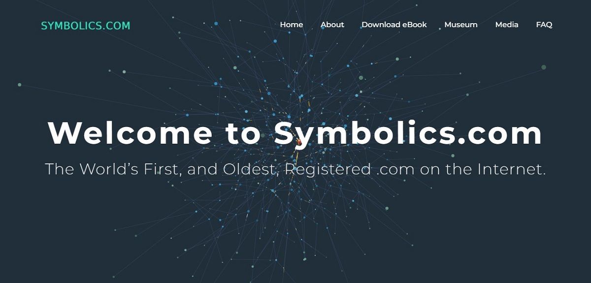 The landing page for Symbolics.com - the first registered web domain.