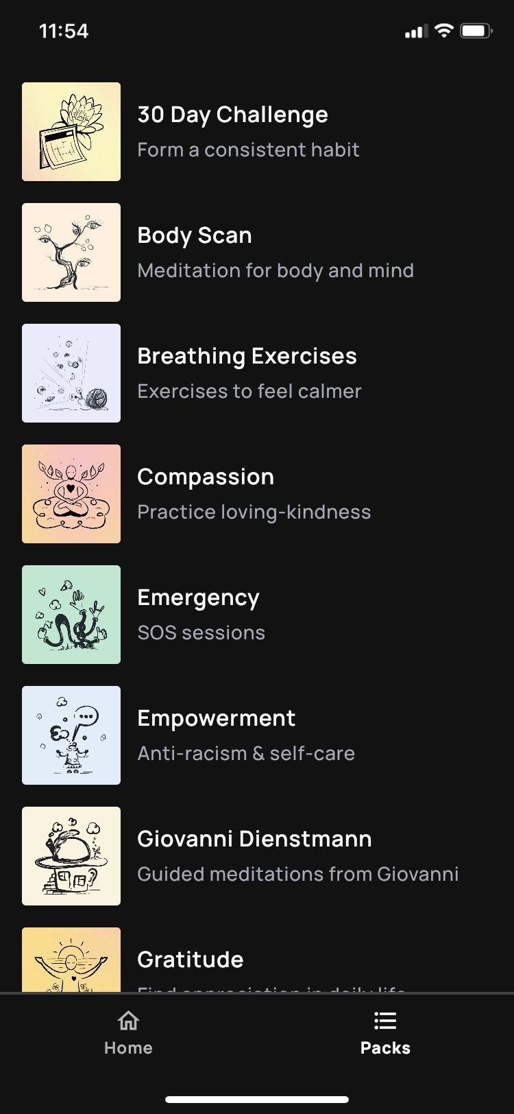 Medito app meditation packs