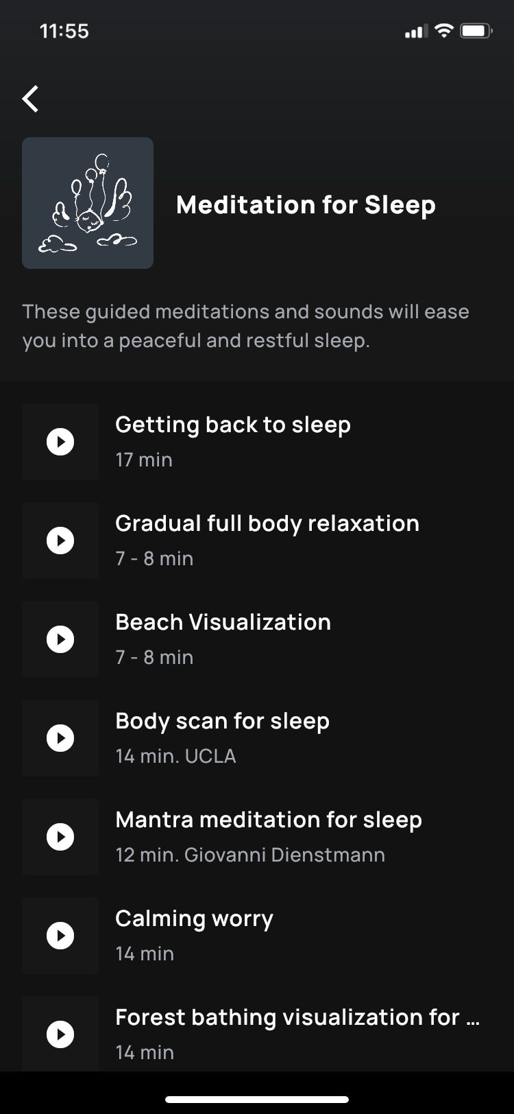 Medito app meditations for sleep