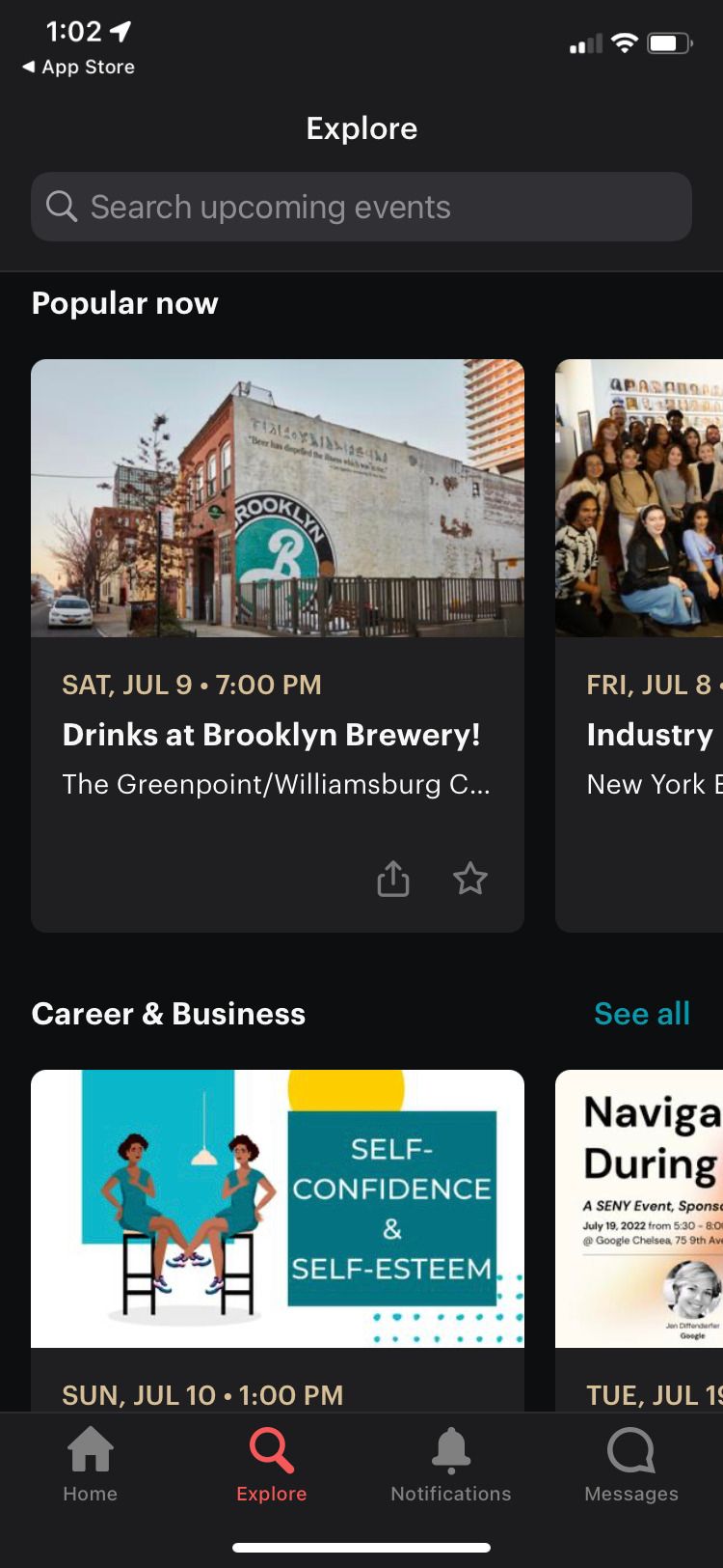 Meetup app Brooklyn