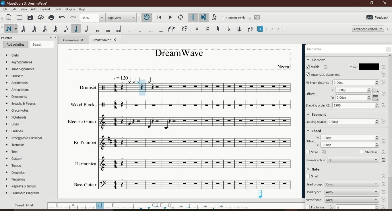 Writing Music on MuseScore 3 App for Windows