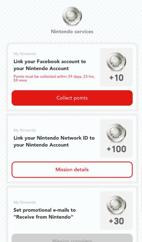 My.Nintendo Platinum Points Collect Points 