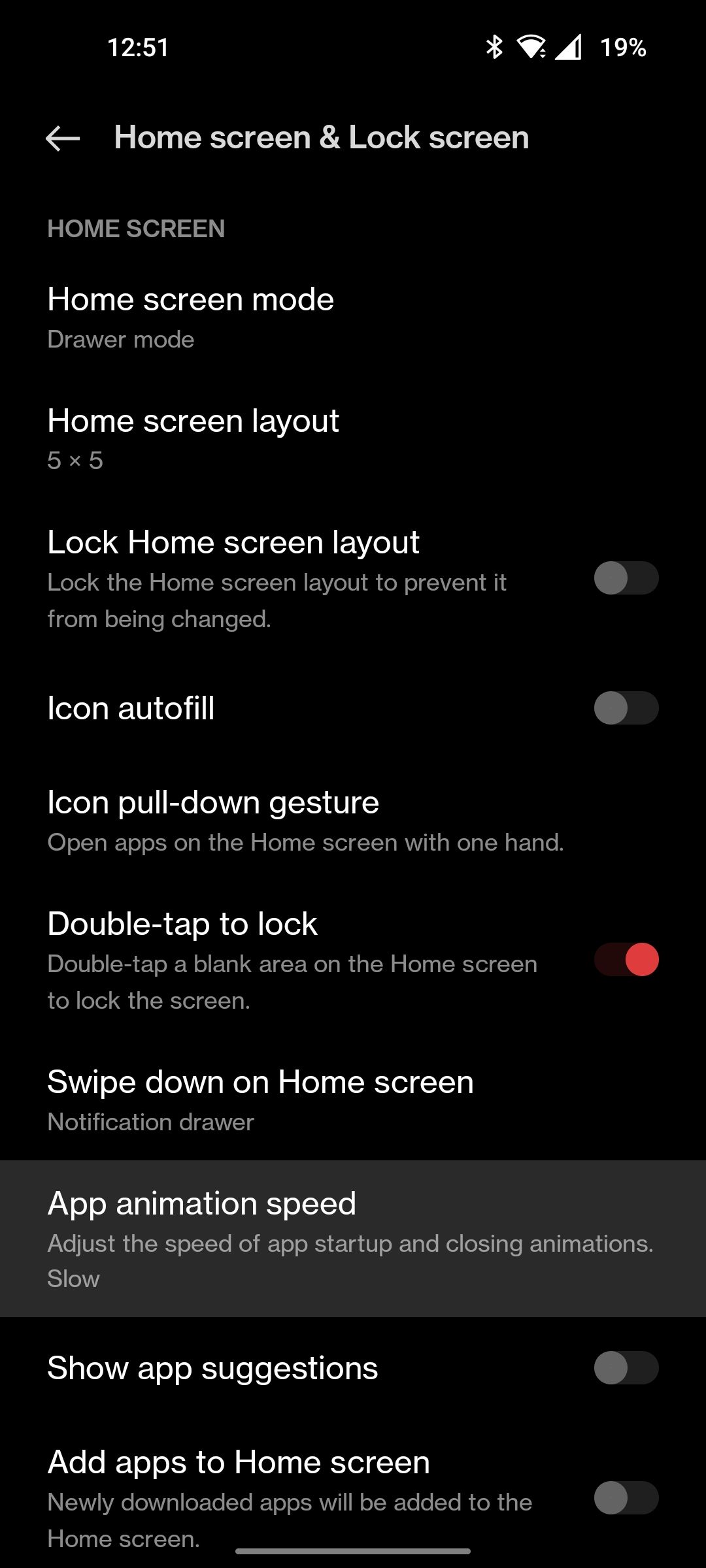 OnePlus home screen settings