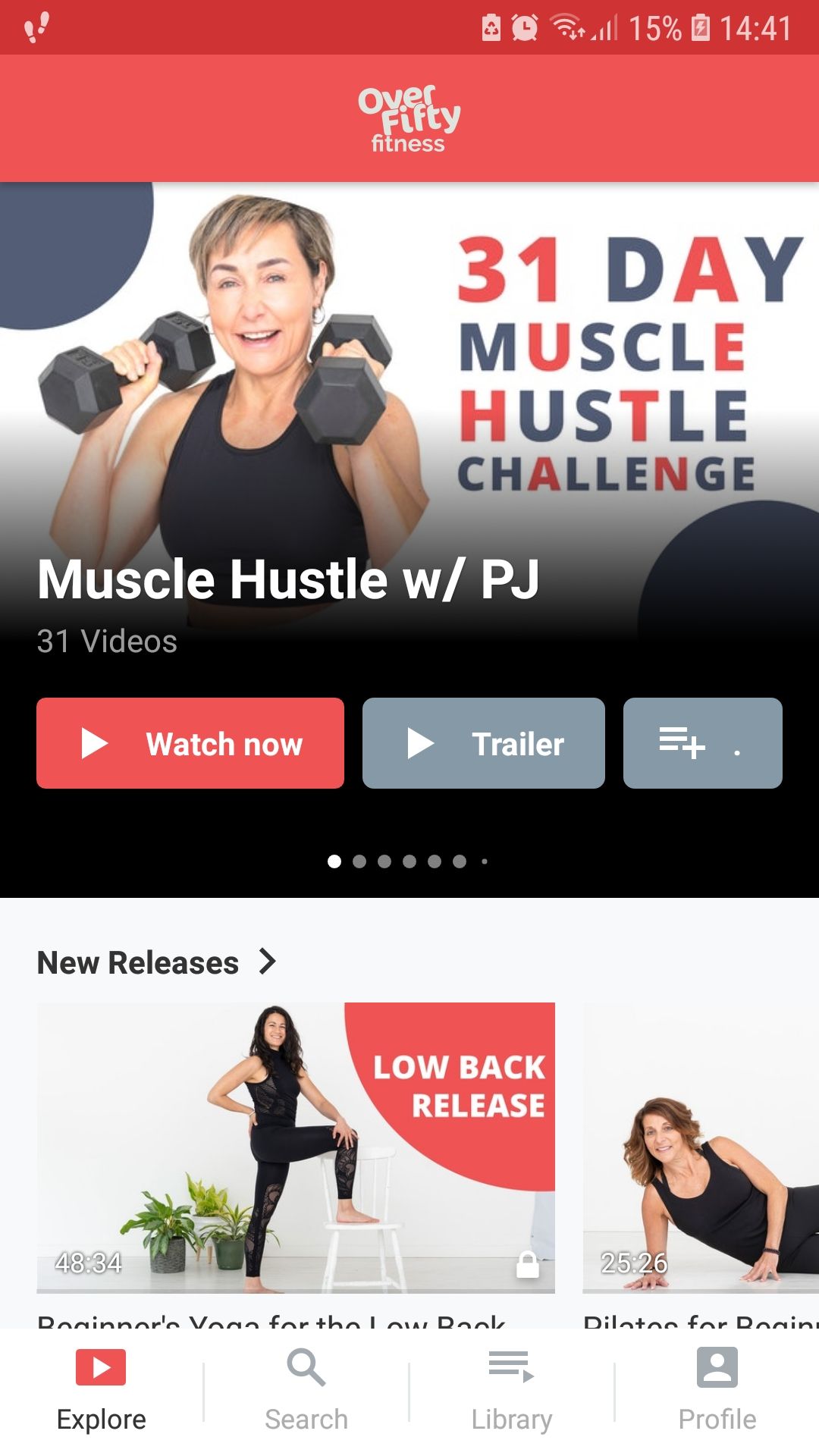 Over Fifty Fitness mobile exercise app new releases