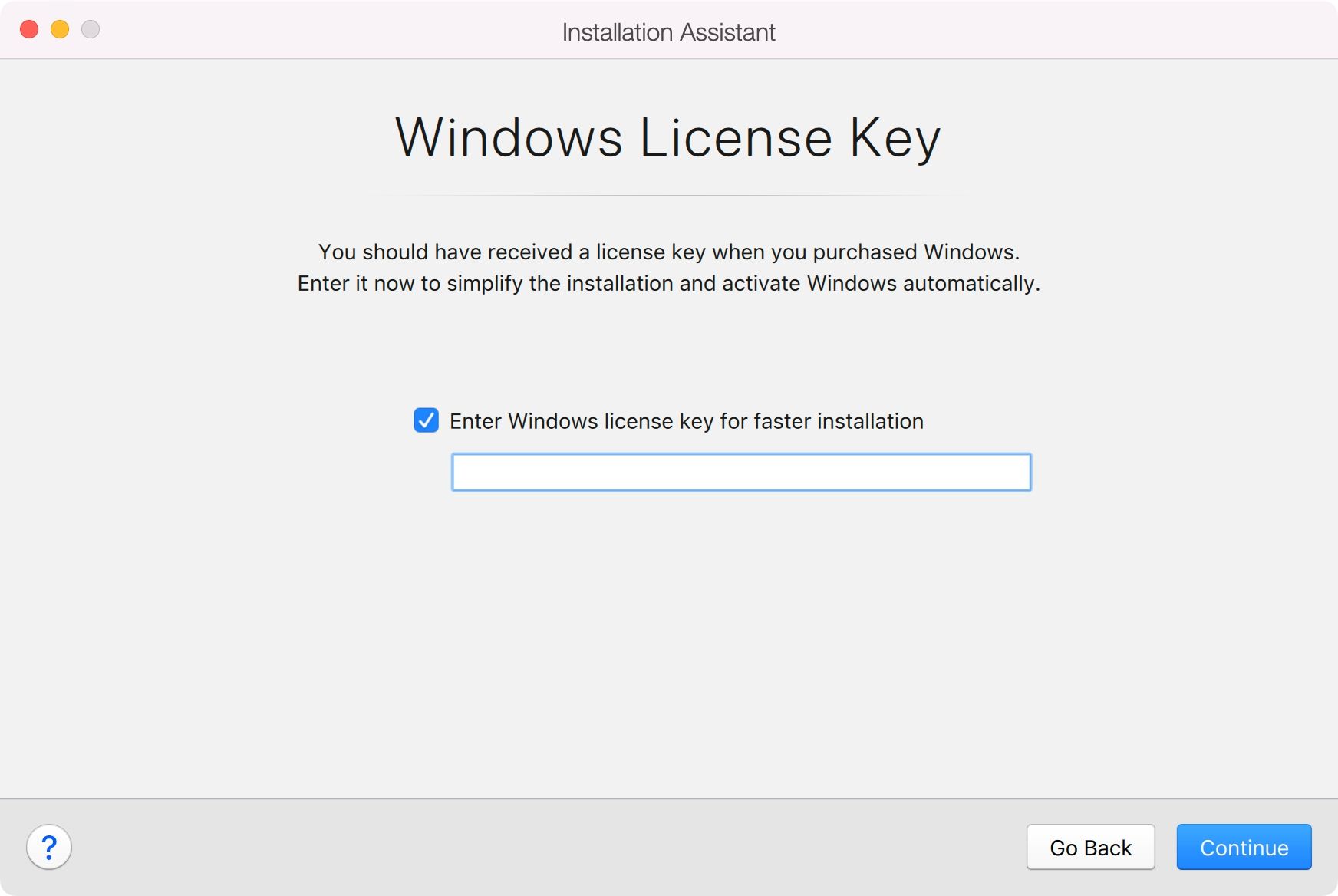 وارد کردن کلید مجوز ویندوز در Parallels Desktop