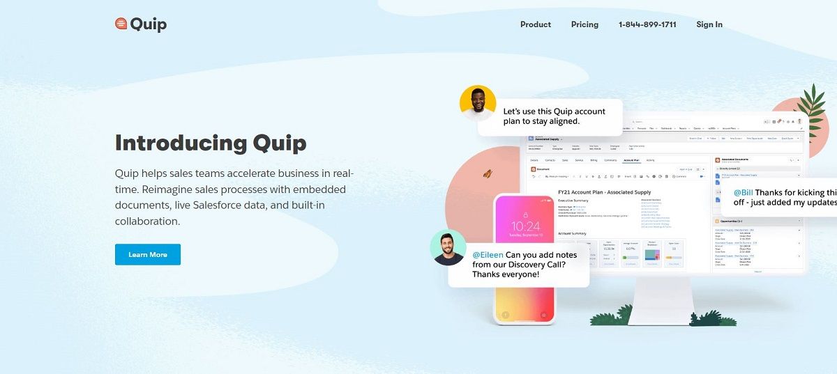 Quip homepage