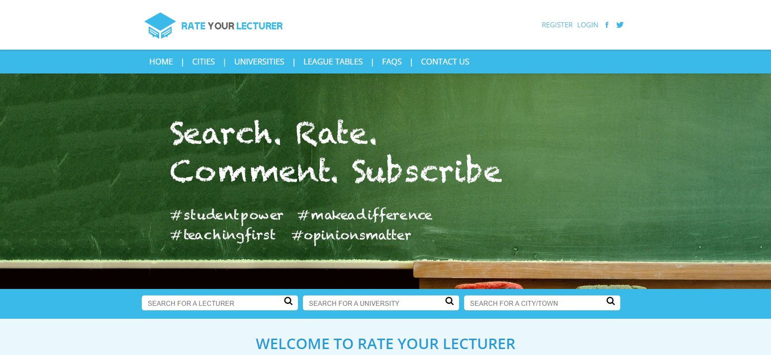 A Screenshot of Rate Your Lecturer