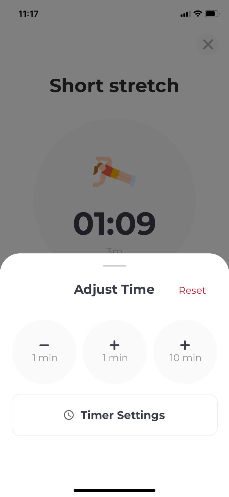 Routinery app adjust timer