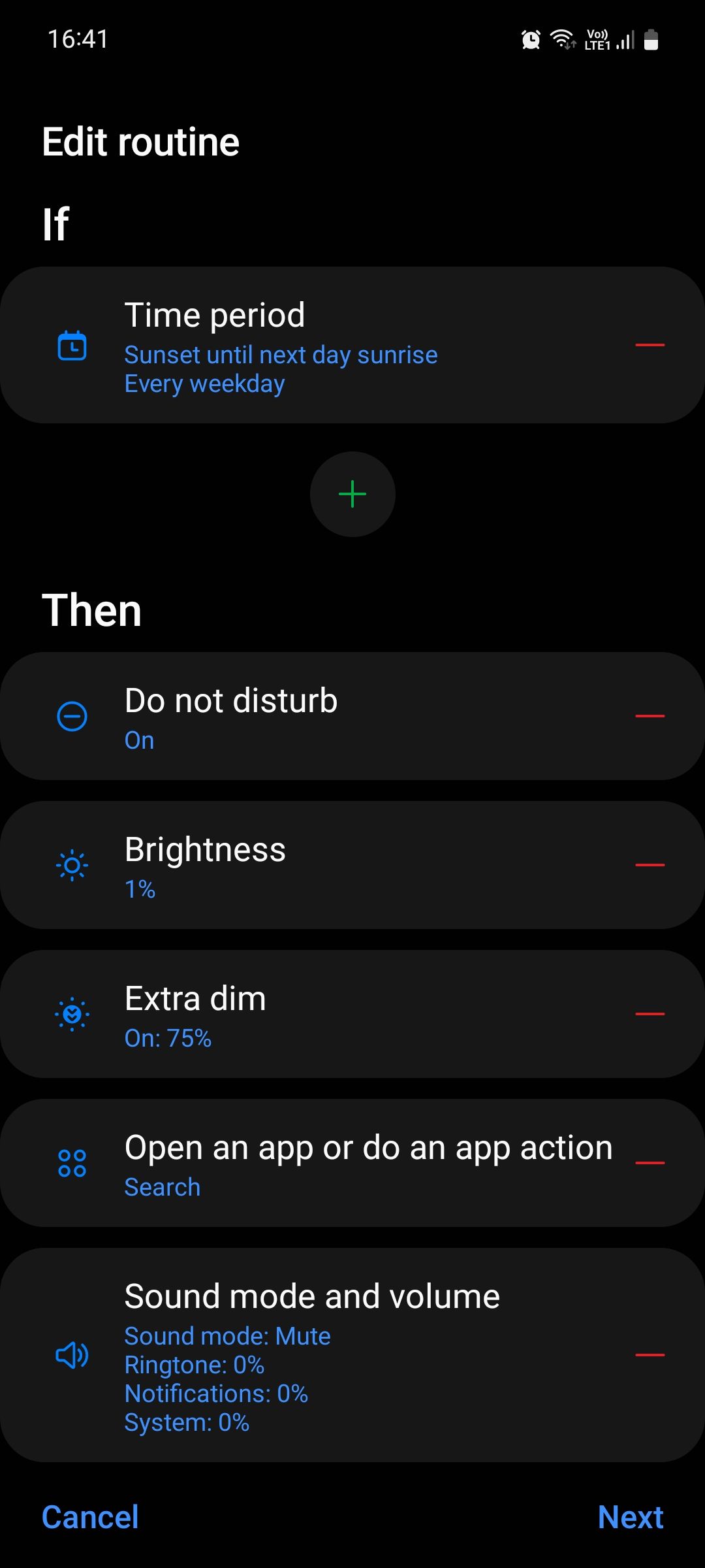 Samsung Bixby Routines Edit routine example