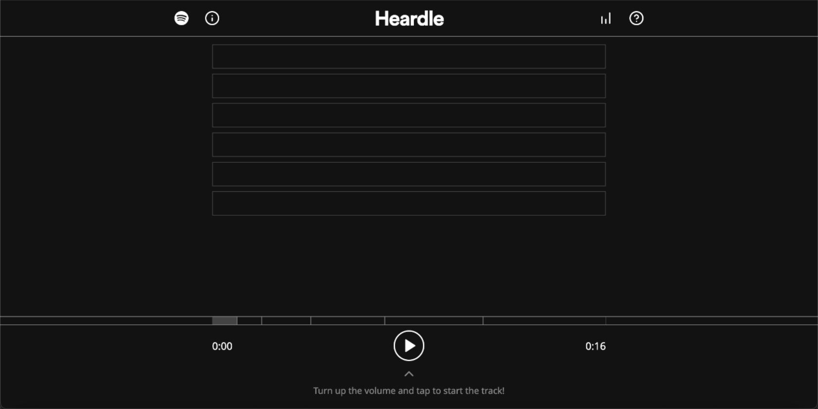 Screenshot of heardle platform