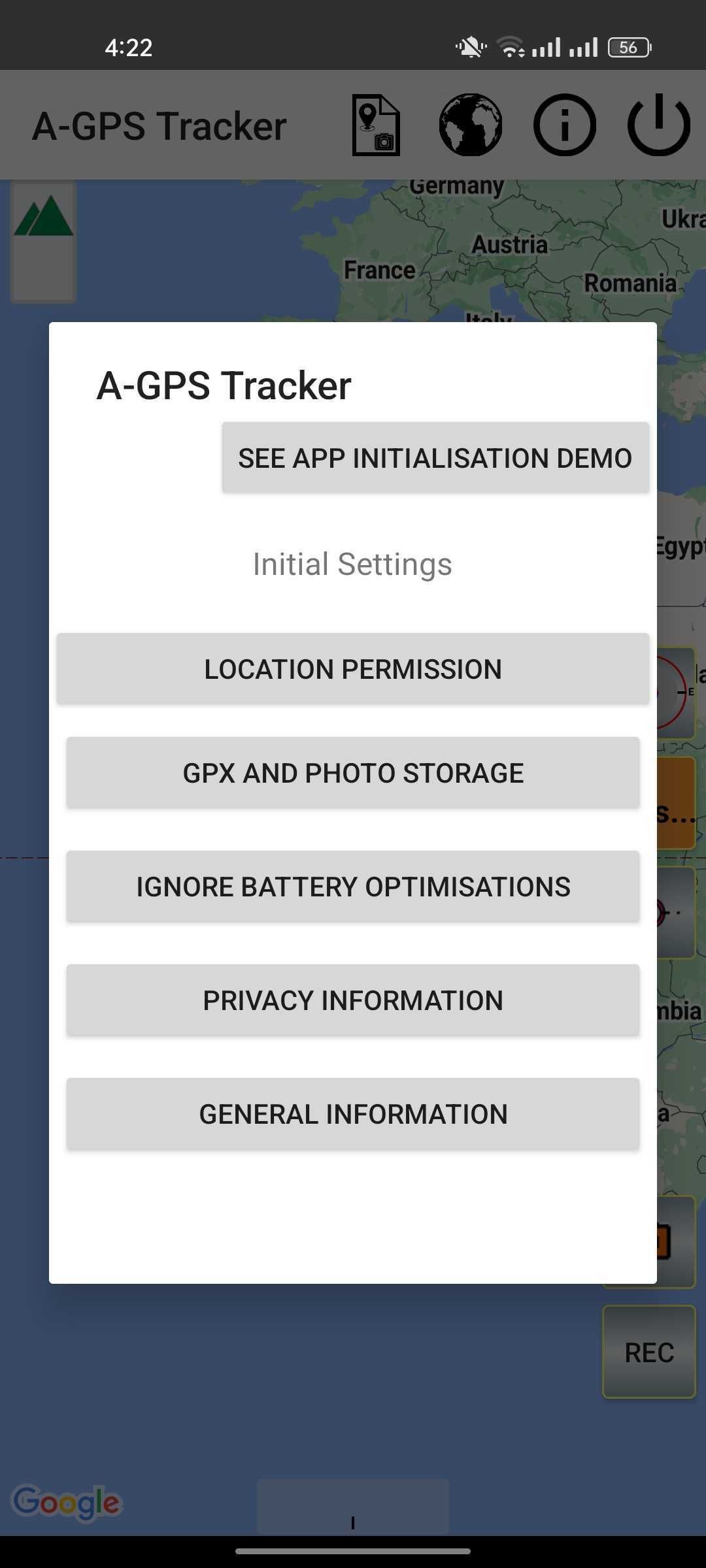 A-GPS Tracker settings