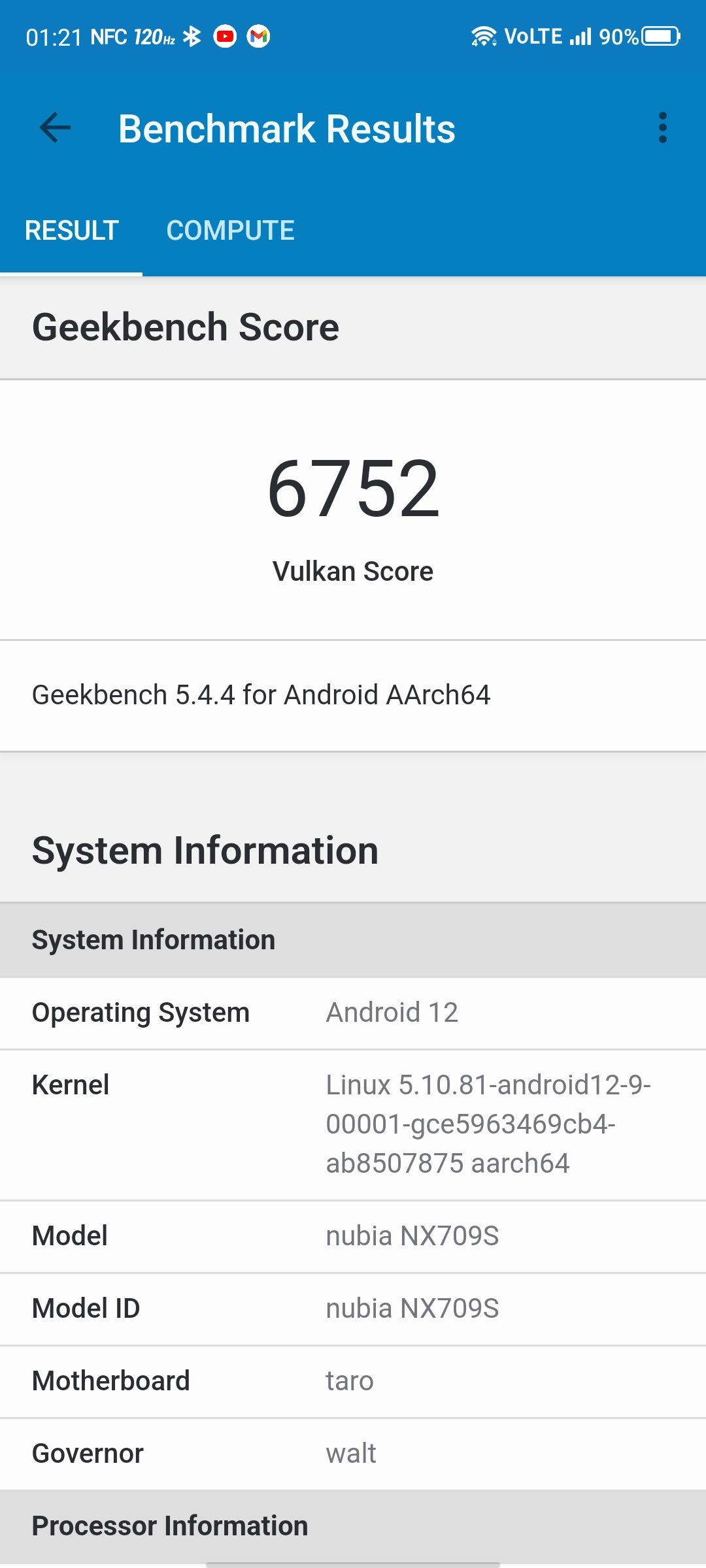 Redmagic 7S Pro Geekbench 5 Vulkan Results