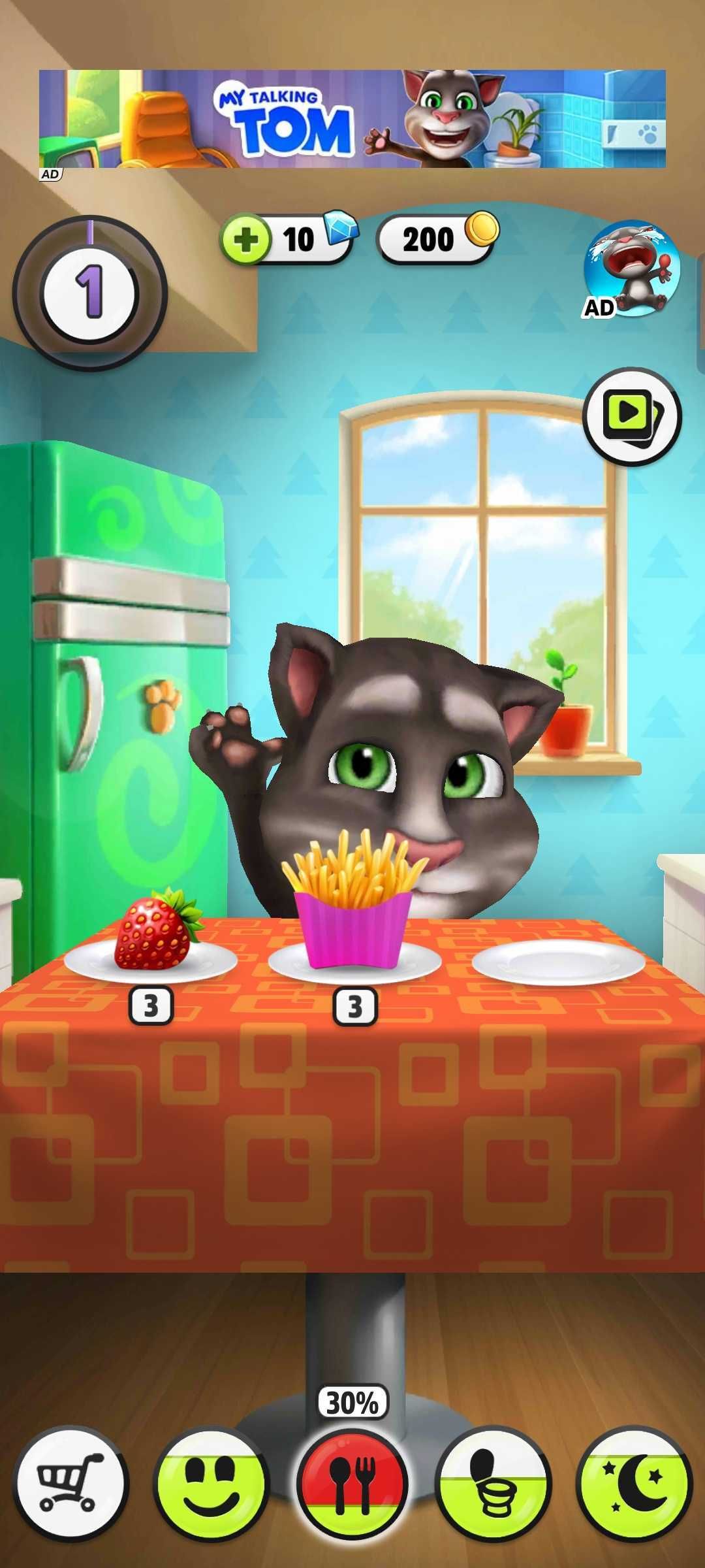 Food section in My Talking Tom