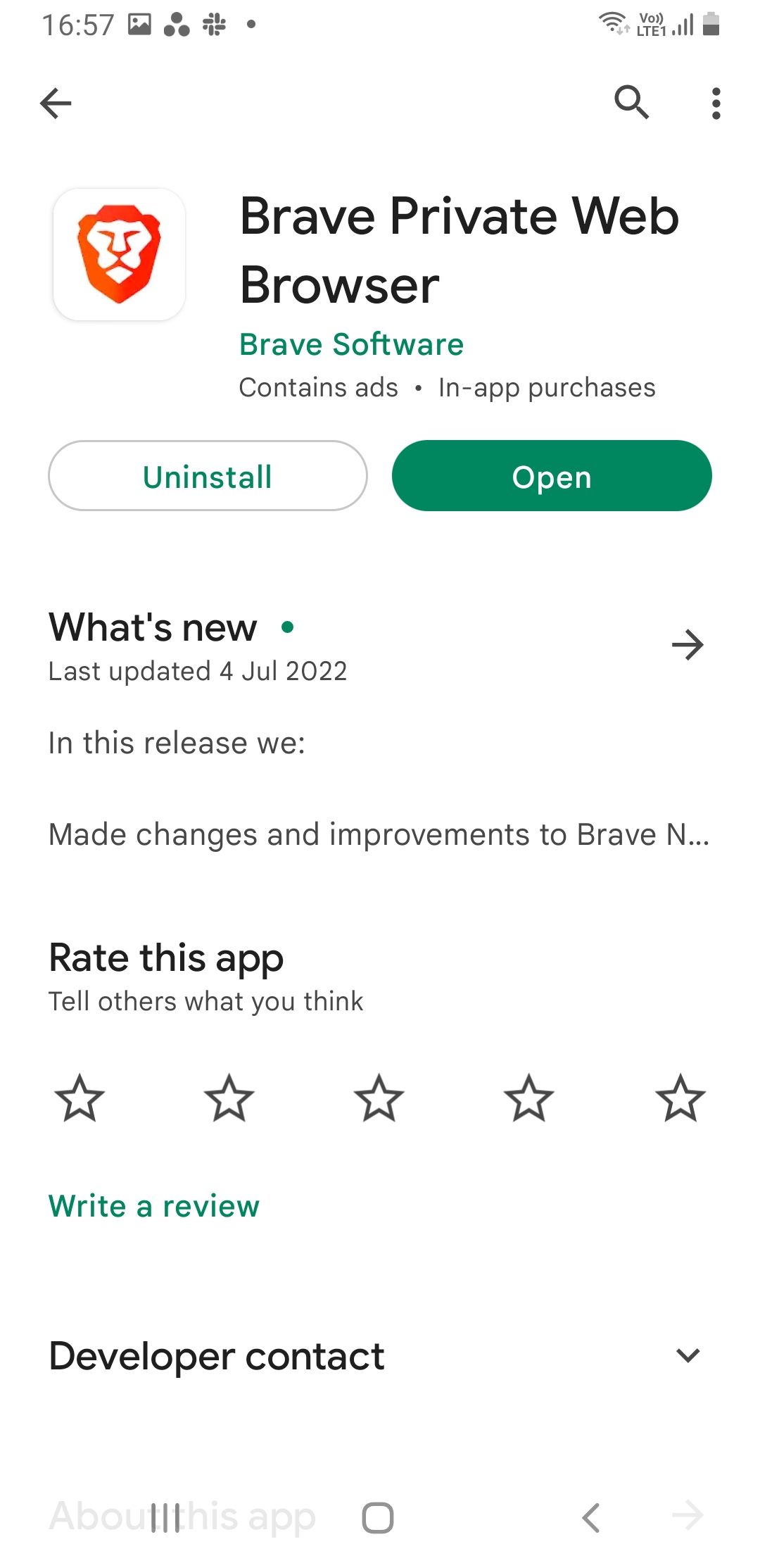Play Store screenshot of Brave browser