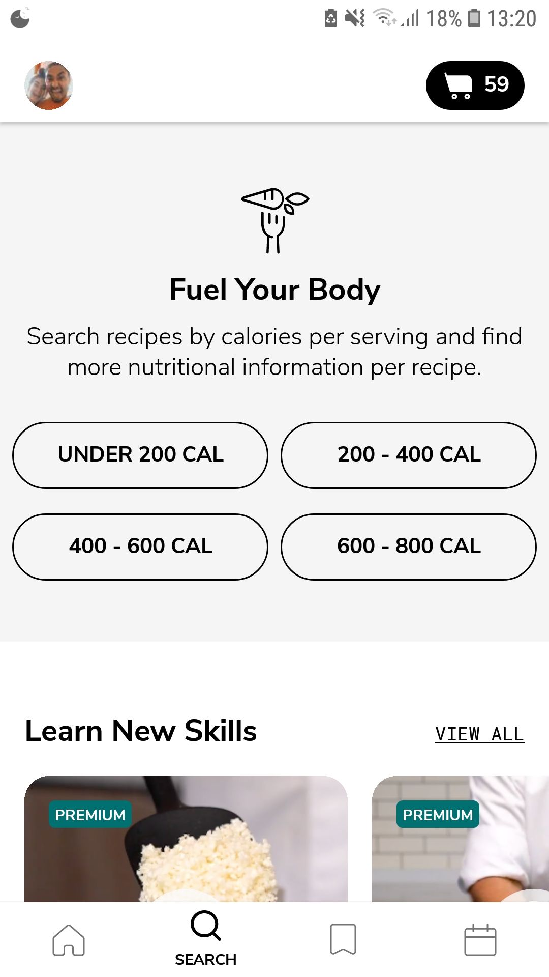 SideChef mobile recipe and meal planning app calories