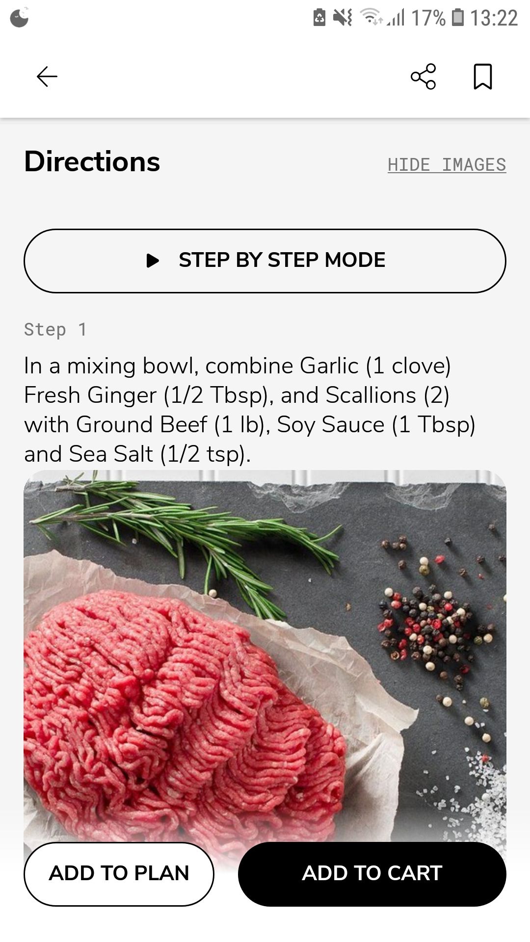 SideChef mobile recipe and meal planning app directions