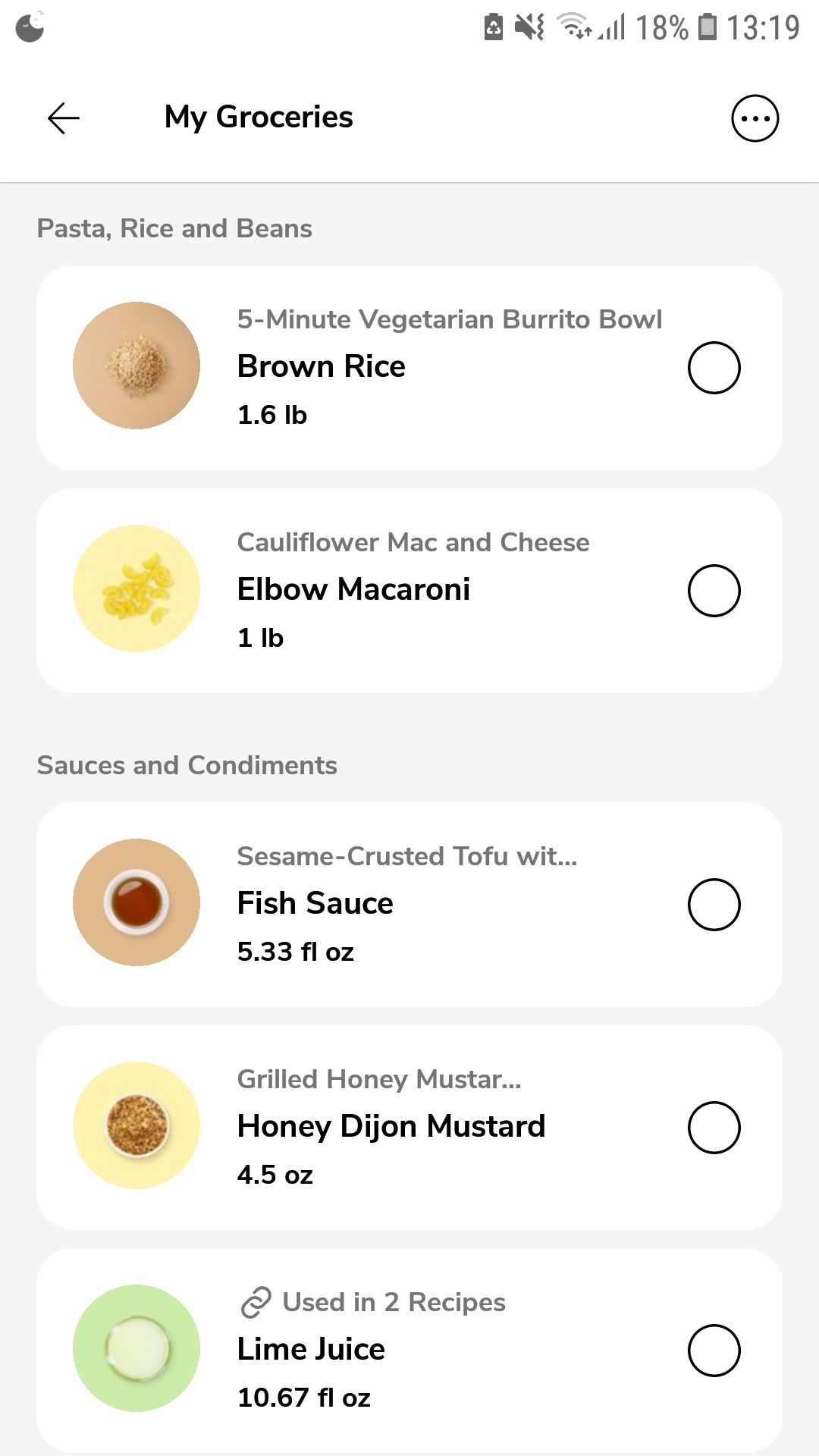 SideChef mobile recipe and meal planning app ingredients