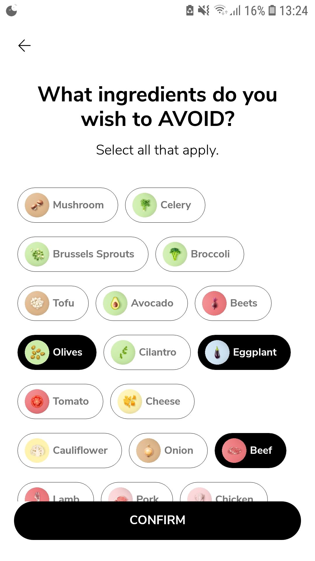 SideChef mobile recipe and meal planning app preferences