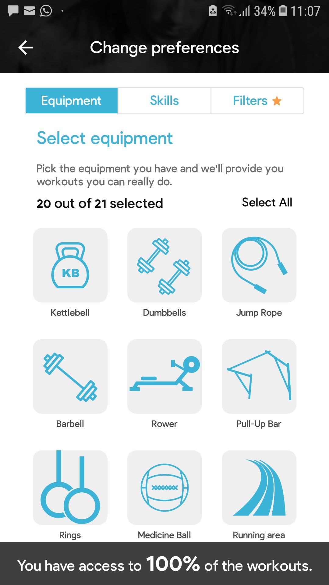SmartWOD mobile exercise app equipment
