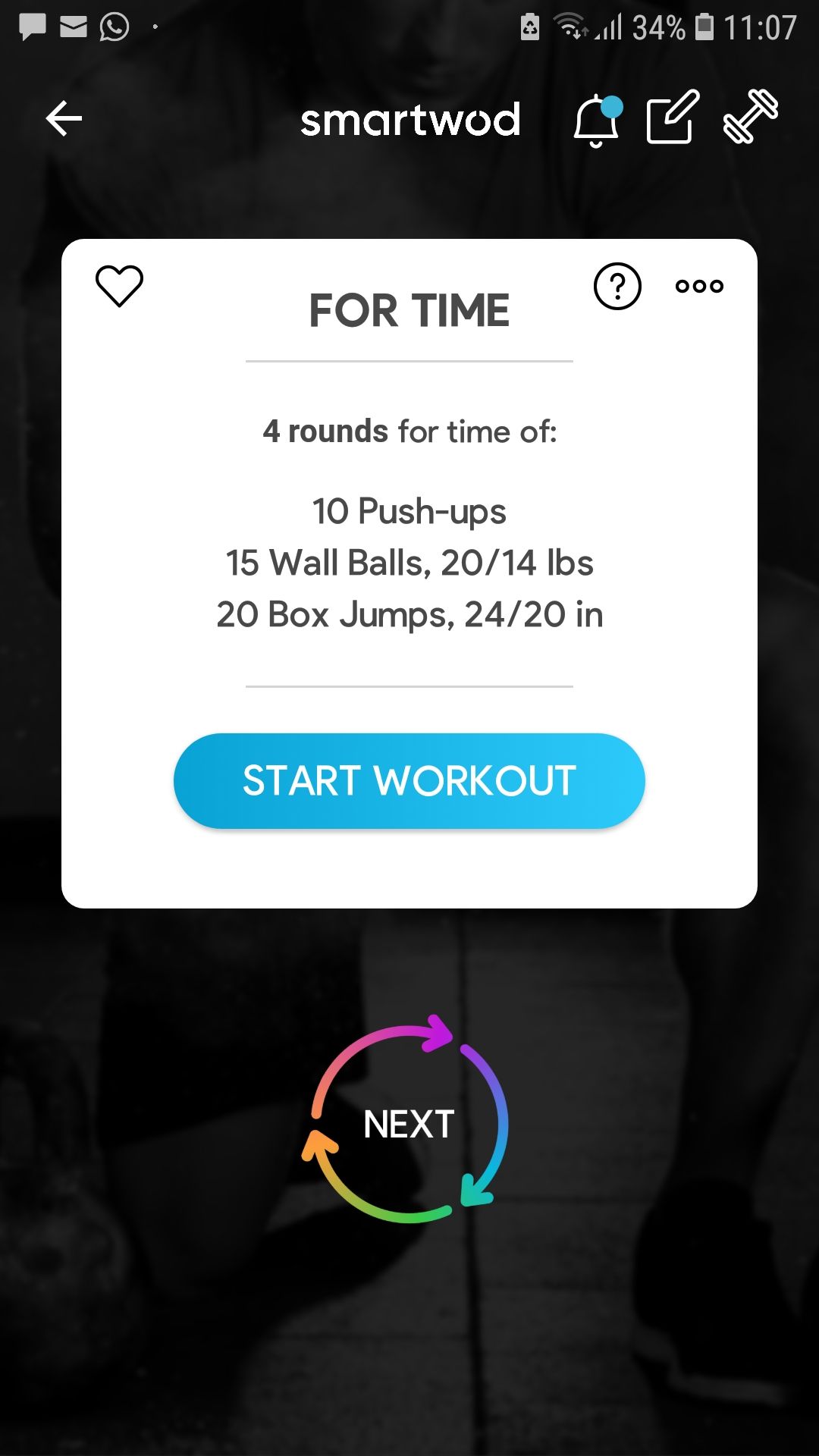 SmartWOD mobile exercise app