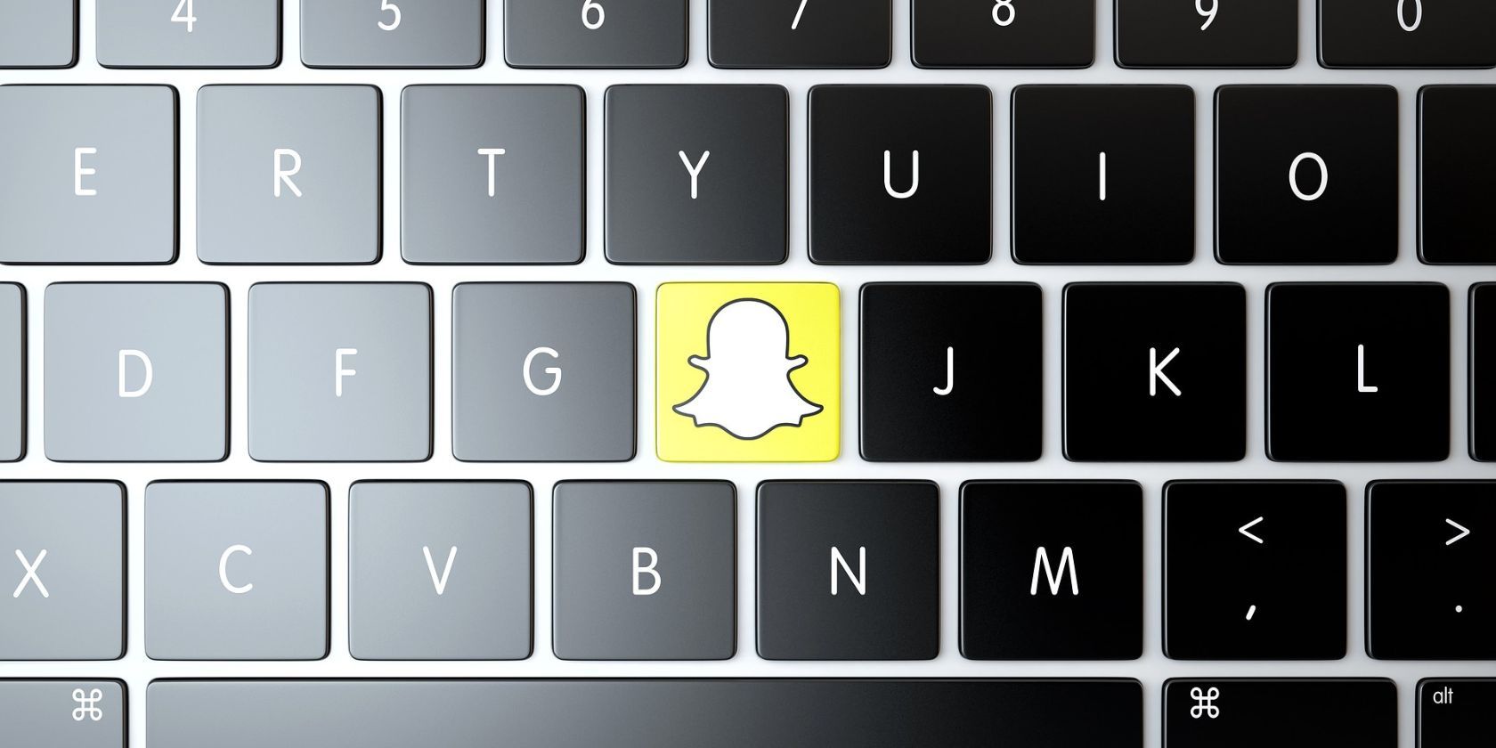 Snapchat logo on a keyboard